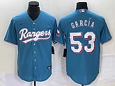Men's Texas Rangers #53 Adolis Garcia Light Blue With Patch Cool Base Stitched Baseball Jersey,baseball caps,new era cap wholesale,wholesale hats