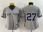 Women's New York Yankees #27 Giancarlo Stanton Grey No Name Stitched Cool Base Jersey,baseball caps,new era cap wholesale,wholesale hats