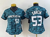 Women's Texas Rangers #53 Adolis Garcia Number Teal 2023 All Star Stitched Baseball Jersey,baseball caps,new era cap wholesale,wholesale hats