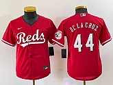 Youth Cincinnati Reds #44 Elly De La Cruz Red Cool Base Stitched Baseball Jersey