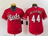 Youth Cincinnati Reds #44 Elly De La Cruz Red Cool Base Stitched Baseball Jersey1
