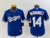 Youth Los Angeles Dodgers #14 Enrique Hernandez Blue Stitched Cool Base Nike Jersey,baseball caps,new era cap wholesale,wholesale hats
