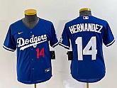 Youth Los Angeles Dodgers #14 Enrique Hernandez Number Blue Stitched Cool Base Nike Jersey,baseball caps,new era cap wholesale,wholesale hats