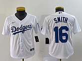 Youth Los Angeles Dodgers #16 Will Smith White Stitched Cool Base Nike Jersey,baseball caps,new era cap wholesale,wholesale hats