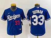 Youth Los Angeles Dodgers #33 James Outman Number Blue Cool Base Stitched Jersey,baseball caps,new era cap wholesale,wholesale hats