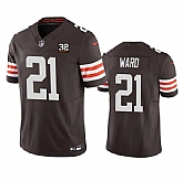Men & Women & Youth Cleveland Browns #21 Denzel Ward Brown 2023 F.U.S.E. With Jim Brown Memorial Patch Vapor Untouchable Limited Stitched Jersey,baseball caps,new era cap wholesale,wholesale hats