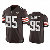 Men & Women & Youth Cleveland Browns #95 Myles Garrett Brown 2023 F.U.S.E. With Jim Brown Memorial Patch Vapor Untouchable Limited Stitched Jersey,baseball caps,new era cap wholesale,wholesale hats