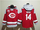 Men's Cincinnati Reds #14 Pete Rose Red Ageless Must-Have Lace-Up Pullover Hoodie
