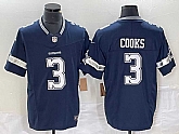 Men's Dallas Cowboys #3 Brandin Cooks Navy Blue 2023 FUSE Vapor Stitched Jersey,baseball caps,new era cap wholesale,wholesale hats