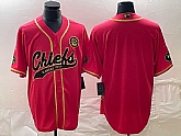 Men's Kansas City Chiefs Blank Red Gold Cool Base Stitched Baseball Jersey,baseball caps,new era cap wholesale,wholesale hats