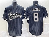 Men's Las Vegas Raiders #8 Josh Jacobs Black Cool Base Stitched Baseball Jersey,baseball caps,new era cap wholesale,wholesale hats