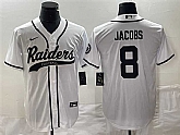 Men's Las Vegas Raiders #8 Josh Jacobs White Cool Base Stitched Baseball Jersey,baseball caps,new era cap wholesale,wholesale hats