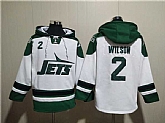 Men's New York Jets #2 Zach Wilson White Ageless Must-Have Lace-Up Pullover Hoodie,baseball caps,new era cap wholesale,wholesale hats
