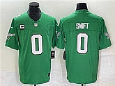 Men's Philadelphia Eagles #0 Swift Green 2023 F.U.S.E. With C Patch Vapor Untouchable Stitched Jersey