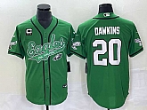 Men's Philadelphia Eagles #20 Brian Dawkins Green C Patch Cool Base Stitched Baseball Jersey,baseball caps,new era cap wholesale,wholesale hats