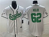 Men's Philadelphia Eagles #62 Jason Kelce White Cool Base Stitched Baseball Jersey,baseball caps,new era cap wholesale,wholesale hats