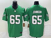 Men's Philadelphia Eagles #65 Lane Johnson Green 2023 FUSE Vapor Limited Throwback Stitched Jersey,baseball caps,new era cap wholesale,wholesale hats