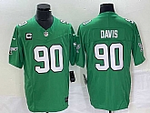 Men's Philadelphia Eagles #90 Jordan Davis Green C Patch 2023 FUSE Vapor Limited Throwback Stitched Jersey,baseball caps,new era cap wholesale,wholesale hats