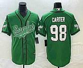 Men's Philadelphia Eagles #98 Jalen Carter Green Cool Base Stitched Baseball Jersey,baseball caps,new era cap wholesale,wholesale hats