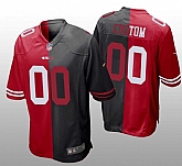 Men's San Francisco 49ers Customized Red Black Split Stitched Jersey
