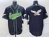 Mens Philadelphia Eagles Black Team Big Logo Cool Base Stitched Baseball Jersey,baseball caps,new era cap wholesale,wholesale hats
