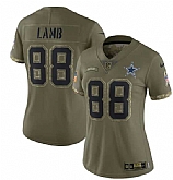 Women's Dallas Cowboys #88 CeeDee Lamb 2022 Olive Salute To Service Limited Stitched Jersey(Run Small) Dyin,baseball caps,new era cap wholesale,wholesale hats