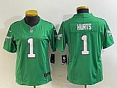 Women's Philadelphia Eagles #1 Jalen Hurts Green 2023 F.U.S.E. Stitched Football Jersey(Run Small),baseball caps,new era cap wholesale,wholesale hats