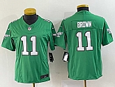 Women's Philadelphia Eagles #11 A. J. Brown Green 2023 F.U.S.E. Stitched Football Jersey(Run Small),baseball caps,new era cap wholesale,wholesale hats