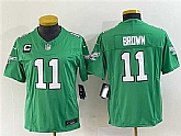 Women's Philadelphia Eagles #11 A. J. Brown Green 2023 F.U.S.E. With C Patch Stitched Football Jersey(Run Small),baseball caps,new era cap wholesale,wholesale hats