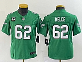 Women's Philadelphia Eagles #62 Jason Kelce Green 2023 F.U.S.E. With C Patch Stitched Football Jersey(Run Small),baseball caps,new era cap wholesale,wholesale hats