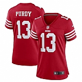 Women's San Francisco 49ers #13 Brock Purdy Red Stitched Game Jersey(Run Small) Dzhi,baseball caps,new era cap wholesale,wholesale hats