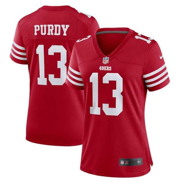Women's San Francisco 49ers #13 Brock Purdy Red Stitched Game Jersey(Run Small) Dzhi