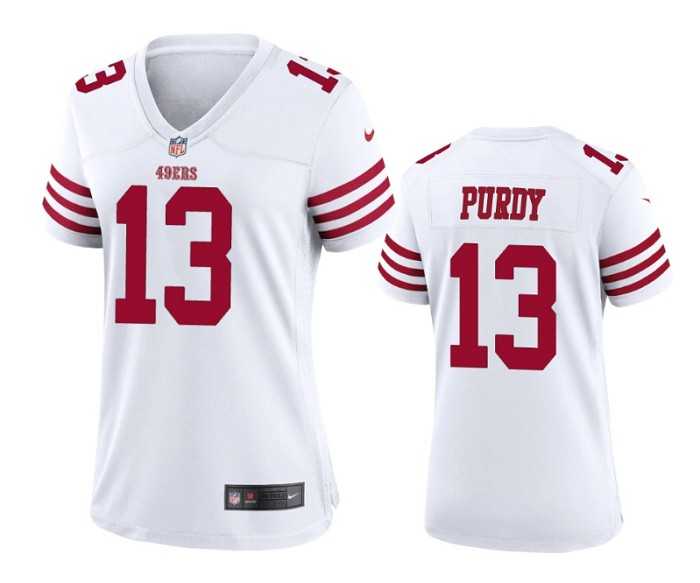 Women's San Francisco 49ers #13 Brock Purdy White Stitched Game Jersey(Run Small) Dzhi
