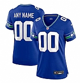 Women's Seattle Seahawks ACTIVE PLAYER Custom Royal Throwback Football Stitched Jersey(Run Small)