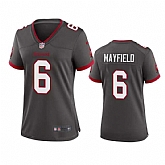 Women's Tampa Bay Buccanee #6 Baker Mayfield Gray Stitched Game Jersey(Run Small) Dzhi