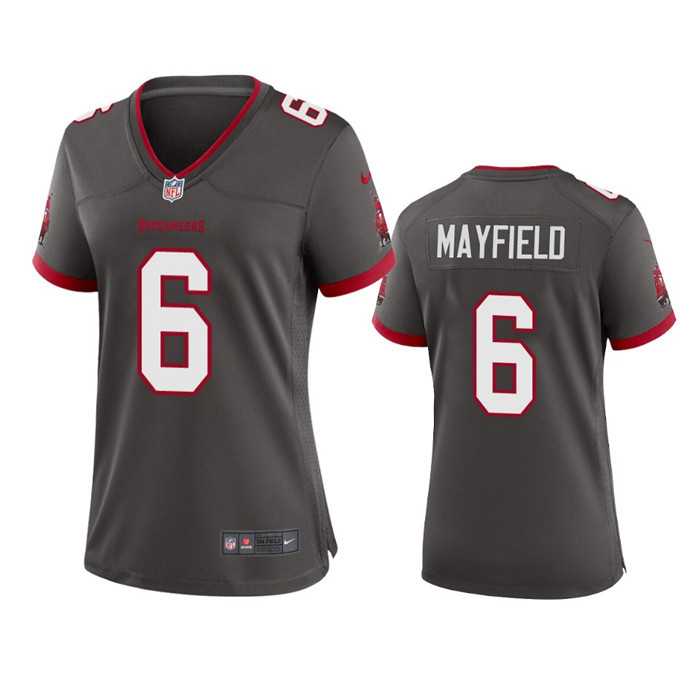 Women's Tampa Bay Buccanee #6 Baker Mayfield Gray Stitched Game Jersey(Run Small) Dzhi