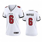 Women's Tampa Bay Buccanee #6 Baker Mayfield White Stitched Game Jersey(Run Small) Dzhi