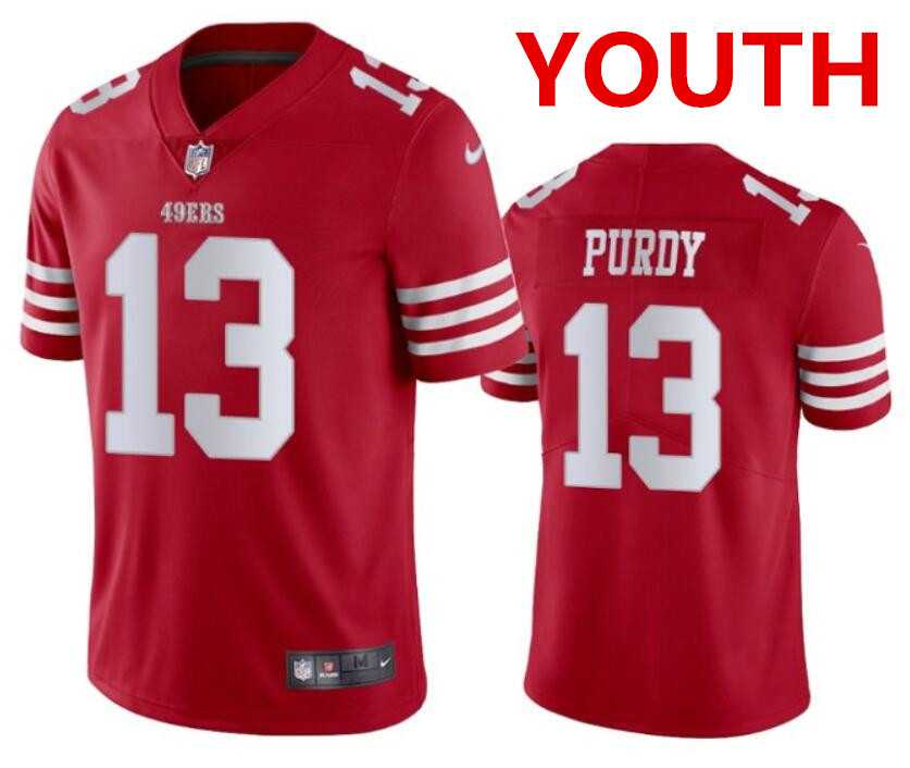 Youth San Francisco 49ers #13 Brock Purdy Red Vapor Untouchable Limited Stitched Football Jersey Dzhi