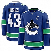 Men's Vancouver Canucks #43 Quinn Hughes Blue 2024-25 Home Stitched Hockey Jersey Dzhi,baseball caps,new era cap wholesale,wholesale hats