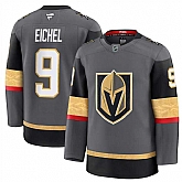 Men's Vegas Golden Knights Grey #9 Jack Eichel 2024-25 Alternate Stitched Hockey Jersey Dzhi,baseball caps,new era cap wholesale,wholesale hats