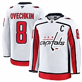 Men's Washington Capitals #8 Alexander Ovechkin White 2024-25 Away Stitched Hockey Jersey Dzhi,baseball caps,new era cap wholesale,wholesale hats