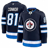 Men's Winnipeg Jets #81 Kyle Connor Navy 2024-25 Home Stitched Hockey Jersey Dzhi