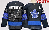 Youth Toronto Maple Leafs #34 Auston Matthews Black 2024-25 Stitched Jersey