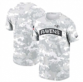 Men's Baltimore Ravens 2024 Arctic Camo Salute To Service Performance T-Shirt,baseball caps,new era cap wholesale,wholesale hats