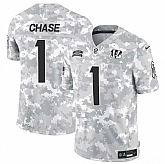 Men's Cincinnati Bengals #1 Ja'Marr Chase 2024 F.U.S.E Arctic Camo Salute To Service Limited Stitched Football Jersey Dzhi,baseball caps,new era cap wholesale,wholesale hats