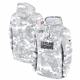 Men's Cleveland Browns 2024 Arctic Camo Salute To Service Club Fleece Pullover Hoodie,baseball caps,new era cap wholesale,wholesale hats