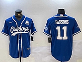 Men's Dallas Cowboys #11 Micah Parsons Light Blue 1960 Patch Stitched Cool Base Nike Baseball Jersey,baseball caps,new era cap wholesale,wholesale hats