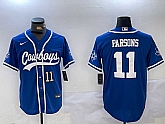 Men's Dallas Cowboys #11 Micah Parsons Light Blue Stitched Cool Base Nike Baseball Jerseys,baseball caps,new era cap wholesale,wholesale hats