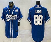 Men's Dallas Cowboys #88 CeeDee Lamb Light Blue 1960 Patch Stitched Cool Base Nike Baseball Jersey,baseball caps,new era cap wholesale,wholesale hats