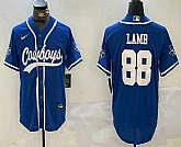 Men's Dallas Cowboys #88 CeeDee Lamb Light Blue Stitched Cool Base Nike Baseball Jersey,baseball caps,new era cap wholesale,wholesale hats